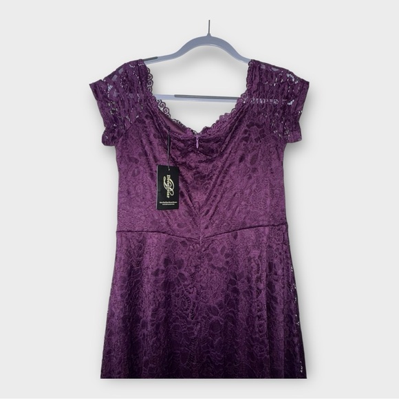 Dressystar NWT Purple Hi-Low Lace Dress - Picture 5 of 7